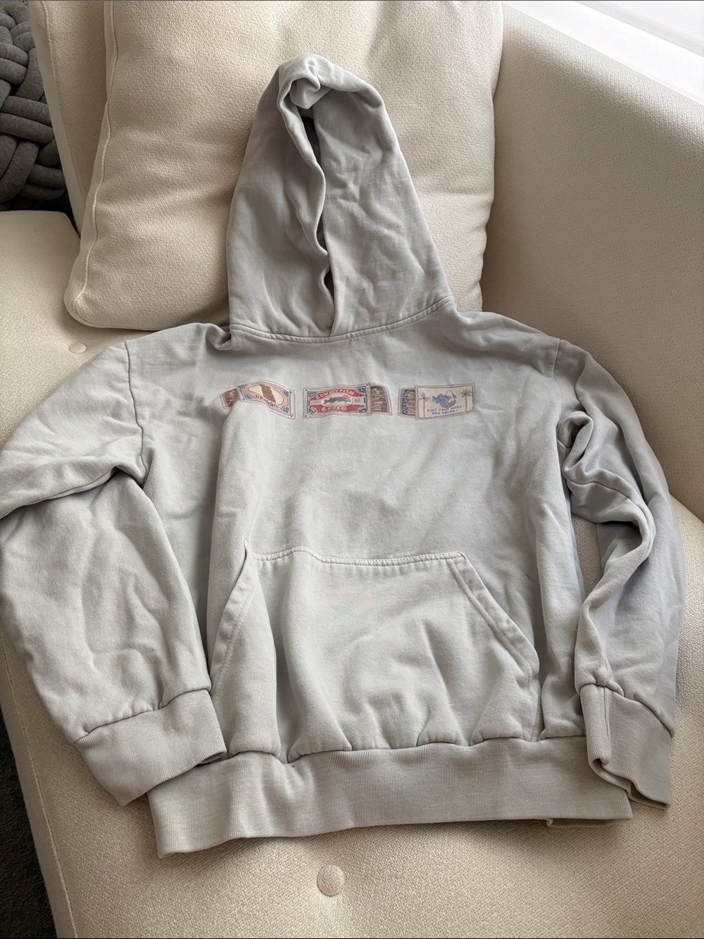 Women’s size L hoodie pale blue grey from Ghost Cowboy Hoodie